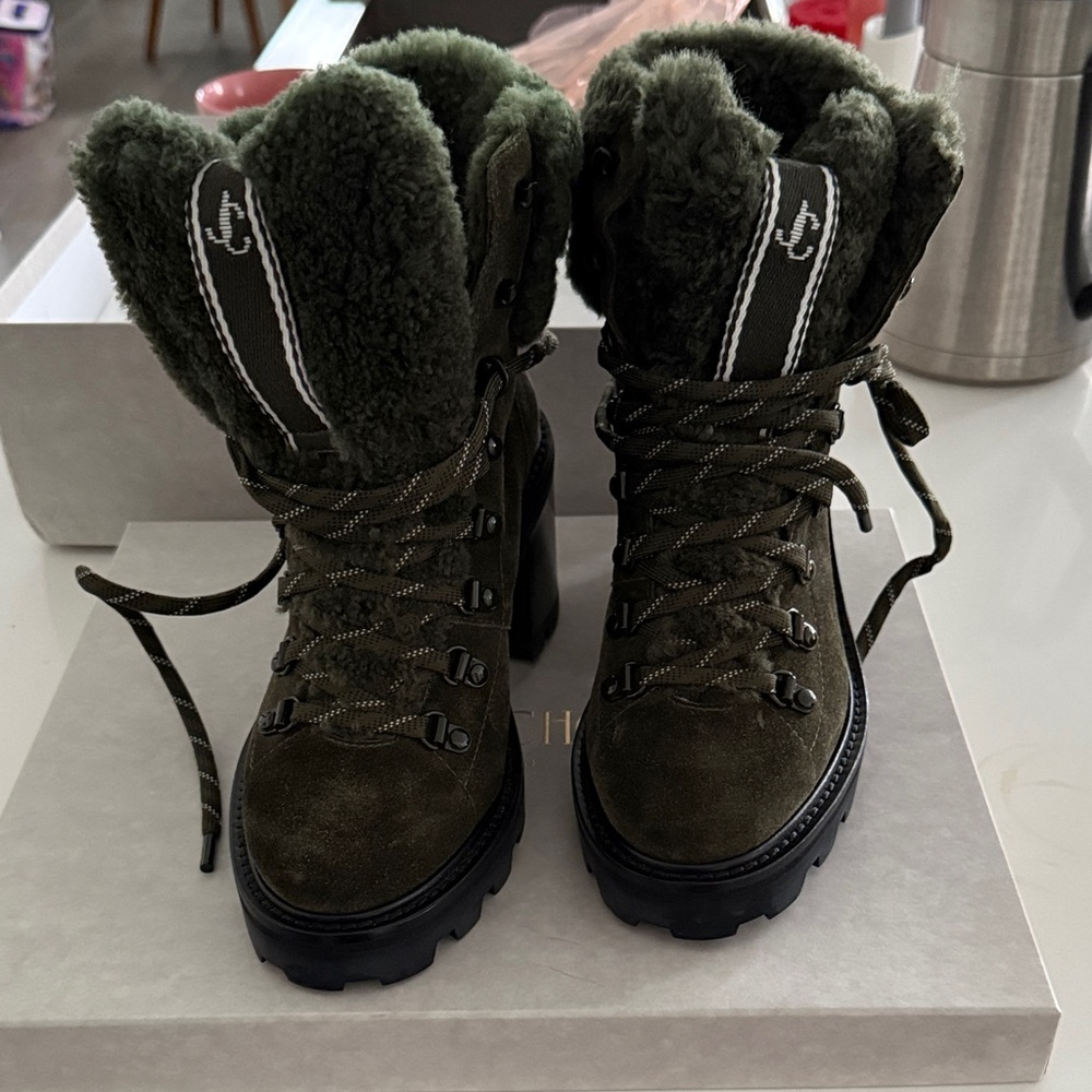 Jimmy Choo Dark Green Winter Boots